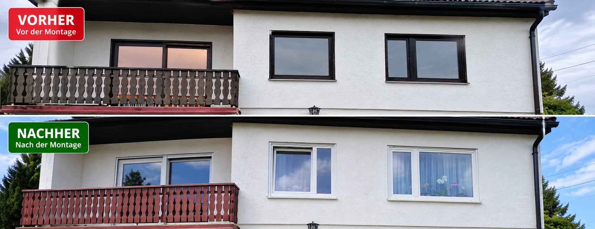 Fenstertausch am Wohnhaus – vorher und nachher